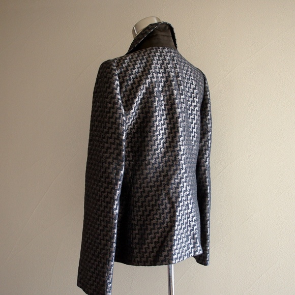 Armani Collezioni Grey/Brown Powerhouse ZigZag Jacket Made in Italy 🇮🇹 - Picture 7 of 16